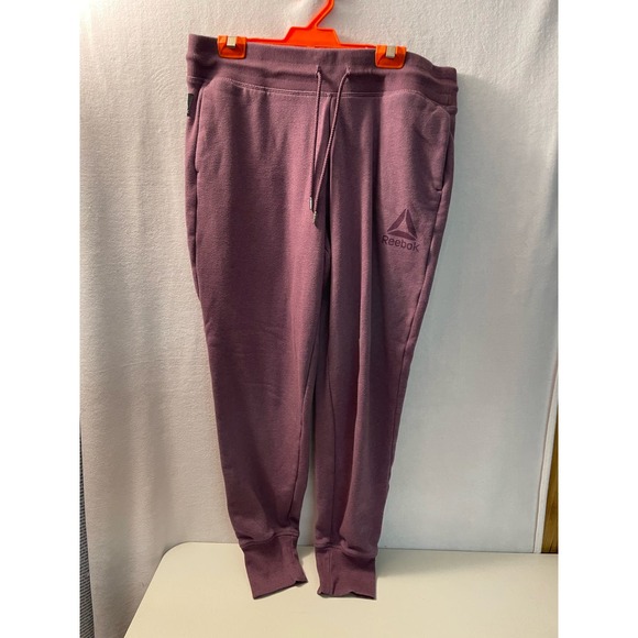 Reebok plum purple‎ pocket sweatpants drawstring cuffed bottom legs - Picture 3 of 6